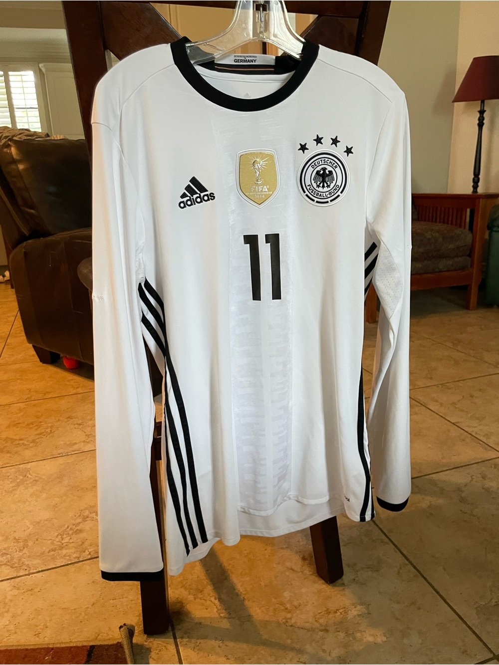 Adidas Men’s White Germany National Team Long-Sleeve Soccer Jersey - #11